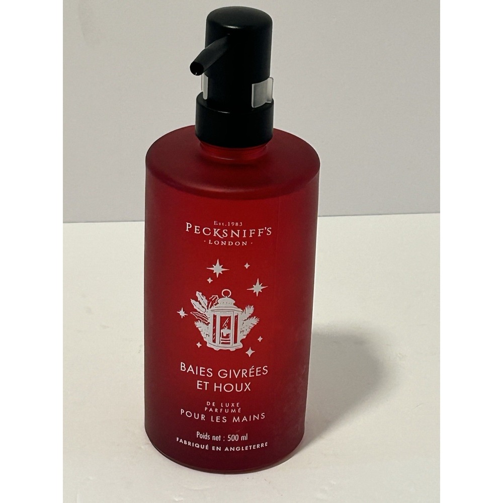 Pecksniff's Frosted Berries & Holly Hand Wash 16.9 oz Glass Bottle NEW‎ Holiday